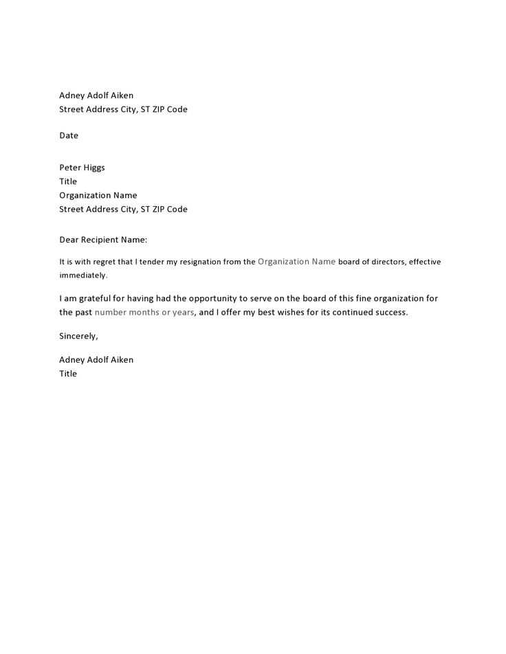 best resignation letter template