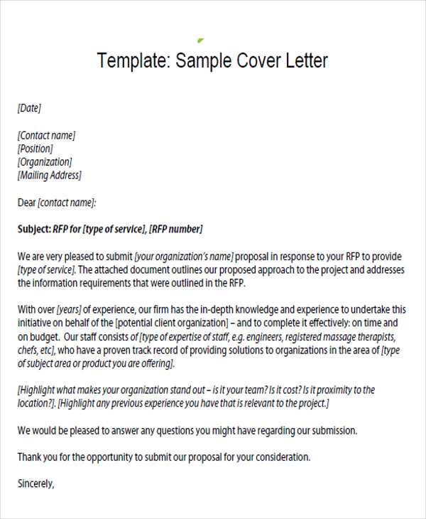 bid proposal cover letter template