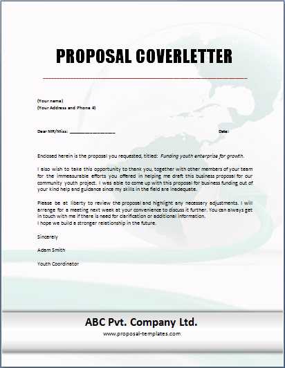 bid proposal cover letter template