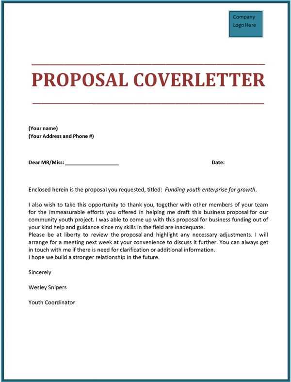 bid proposal cover letter template