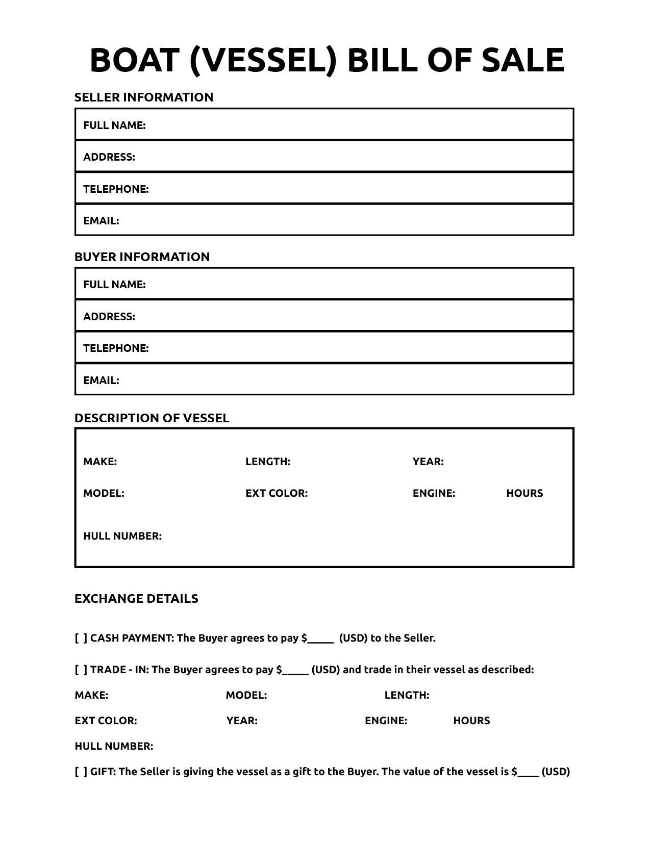 bill of sale letter template