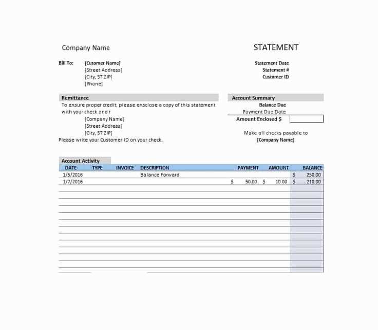 billing statement letter template