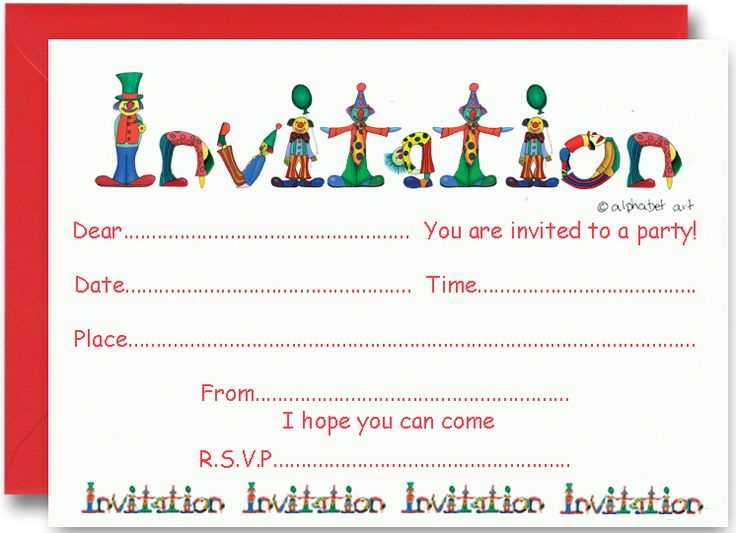 birthday party invitation letter template