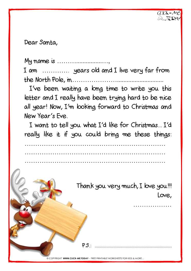 black and white santa letter template