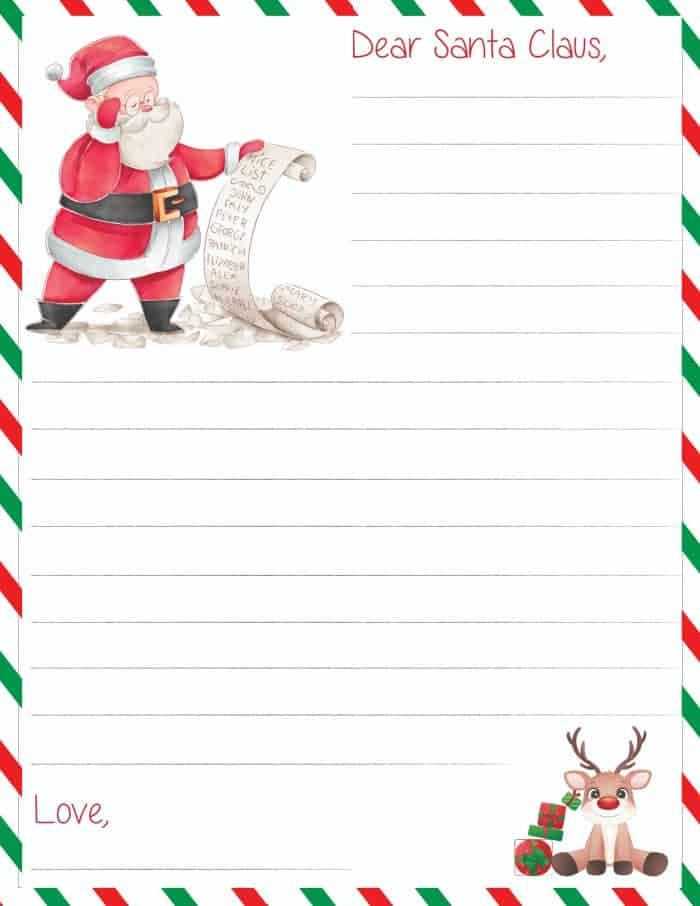 blank father christmas letter template