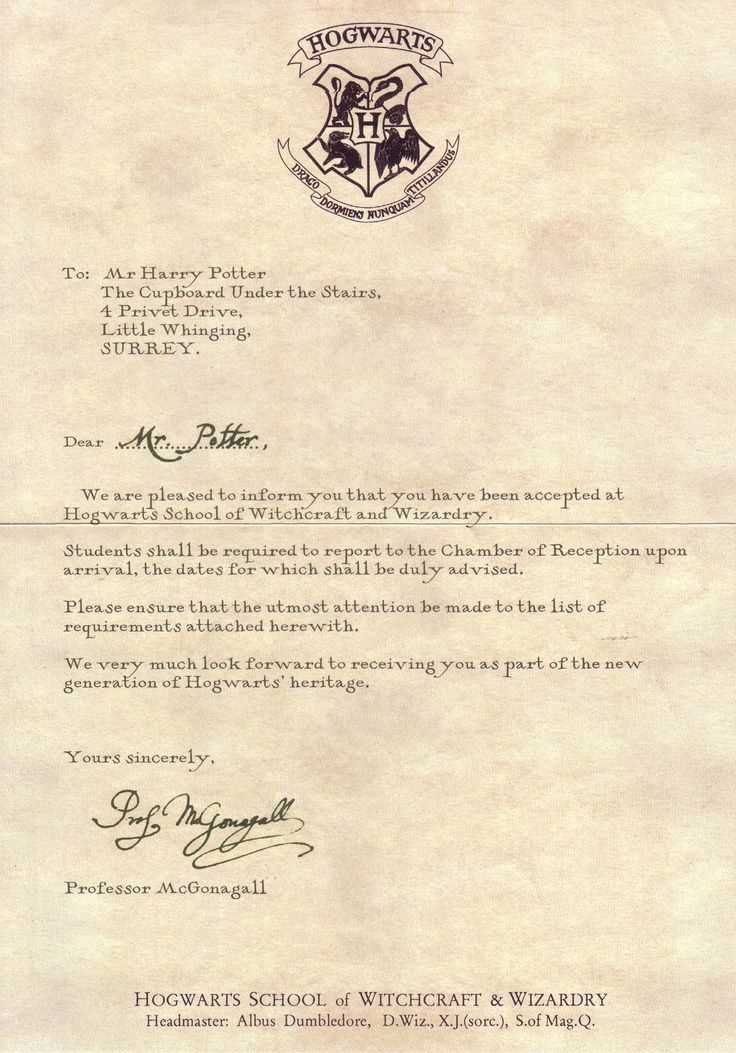 blank hogwarts acceptance letter template