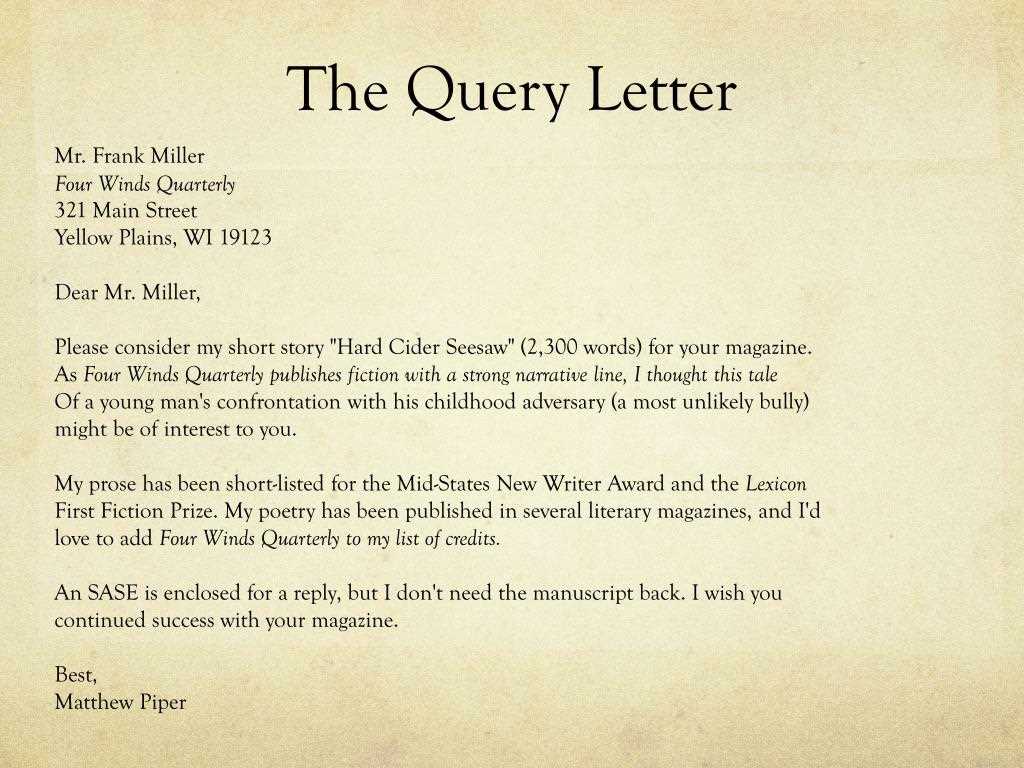 book query letter template