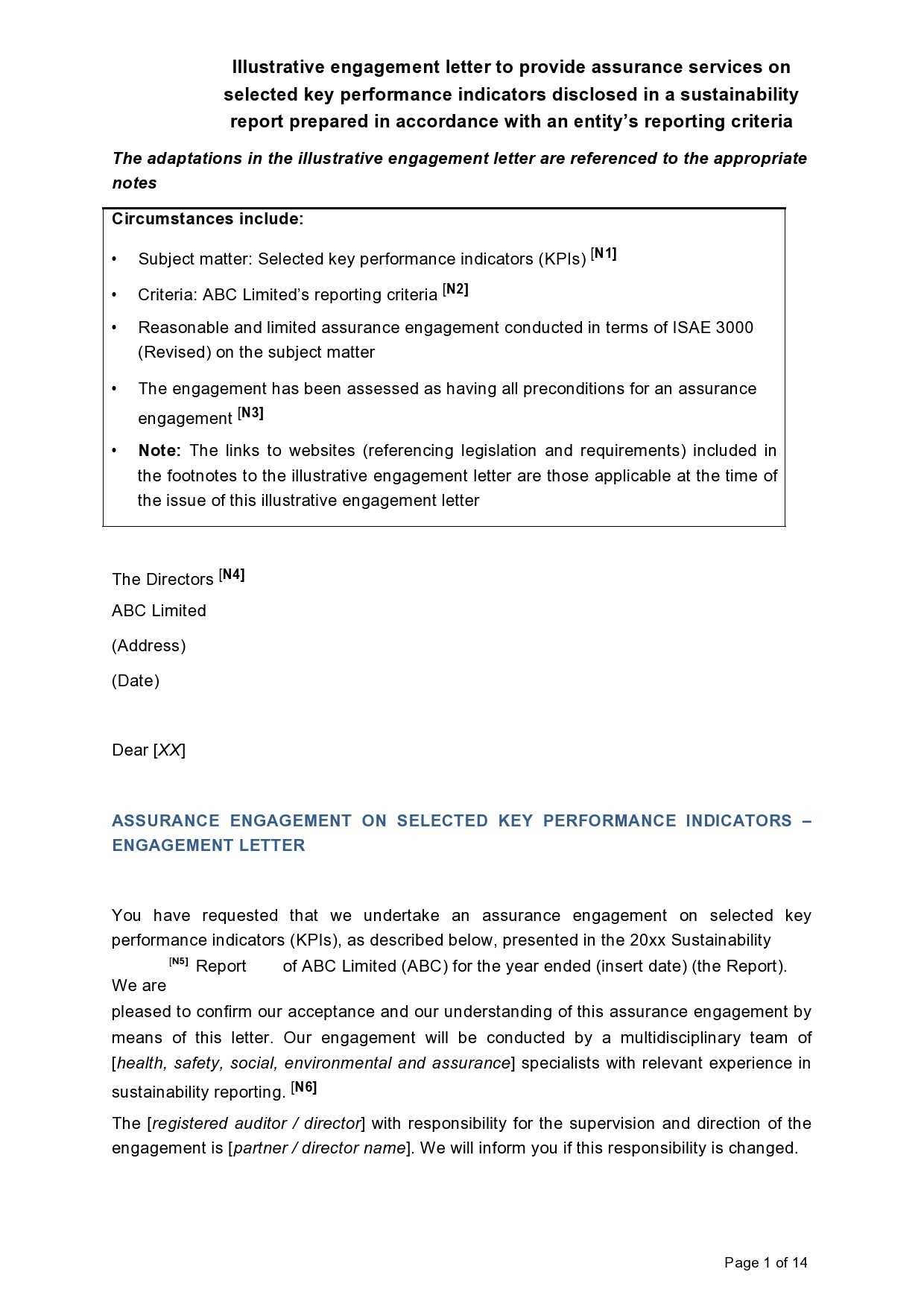 bookkeeping engagement letter template