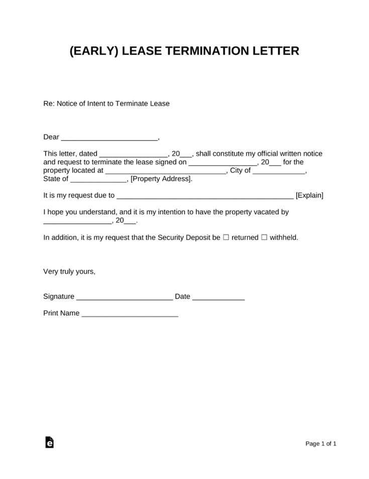 break lease letter template
