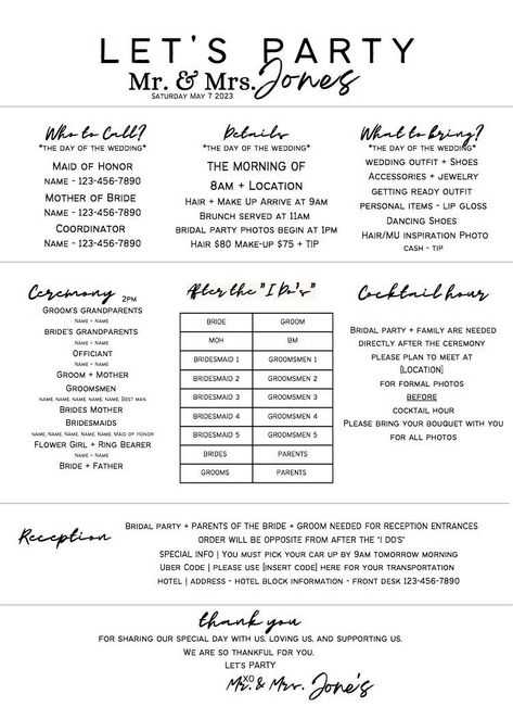 bridal party letter template