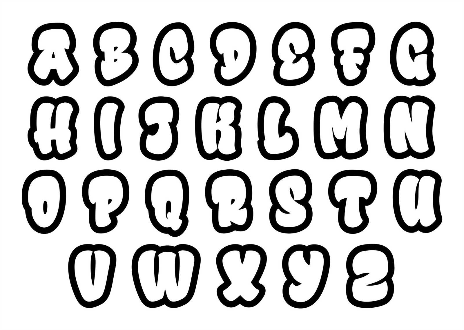 bubble letter name template