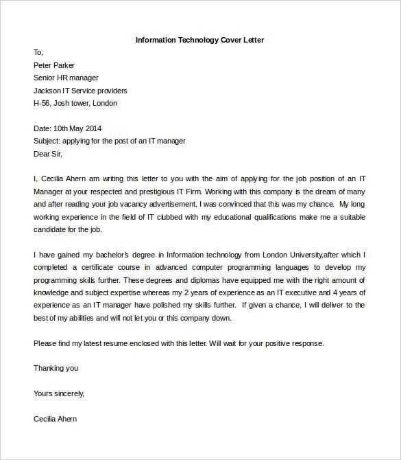 business cover letter template word