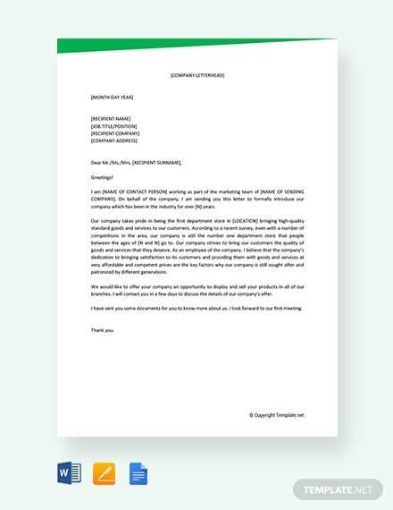 business introduction letter template free