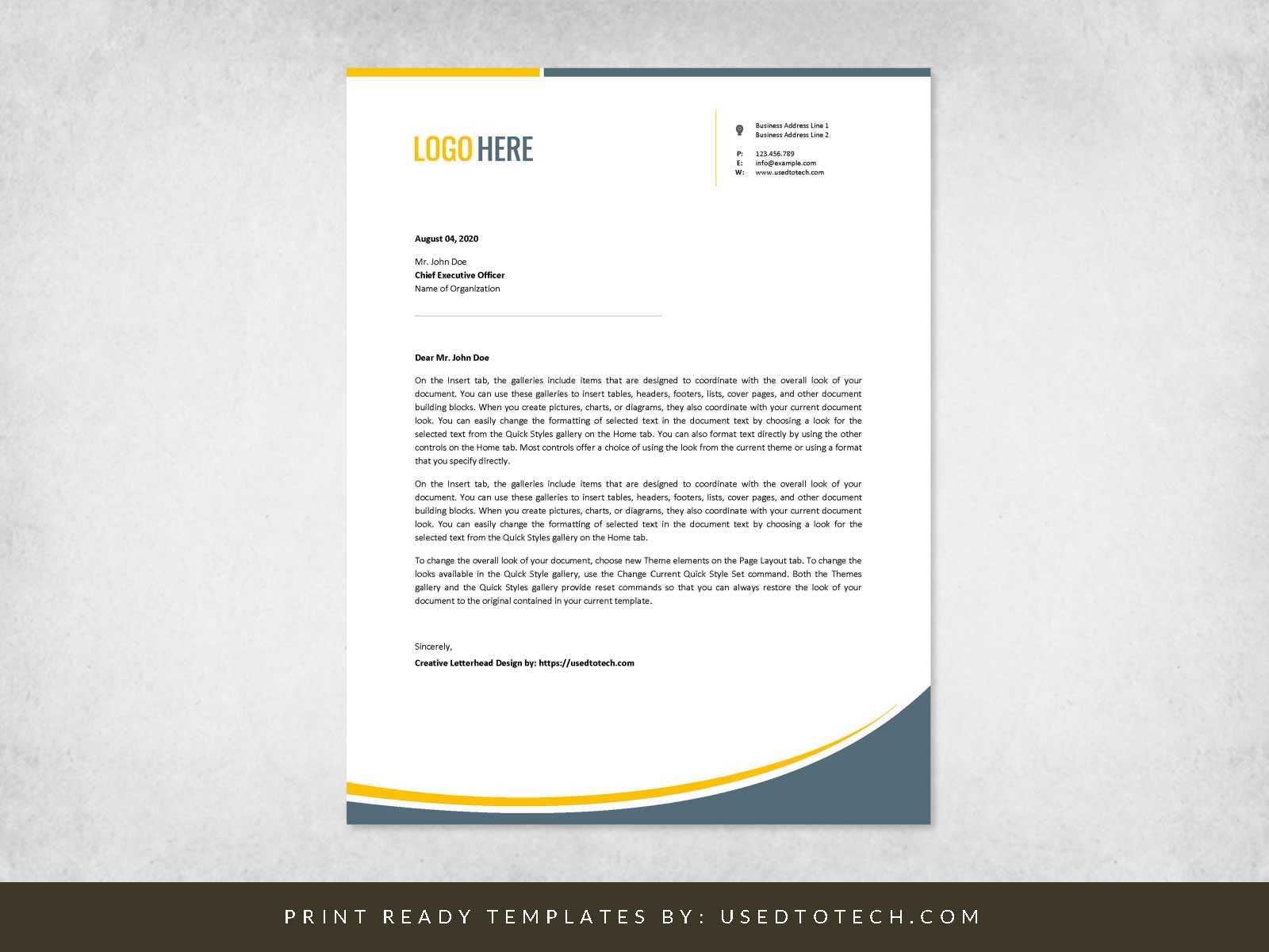 business letter design template