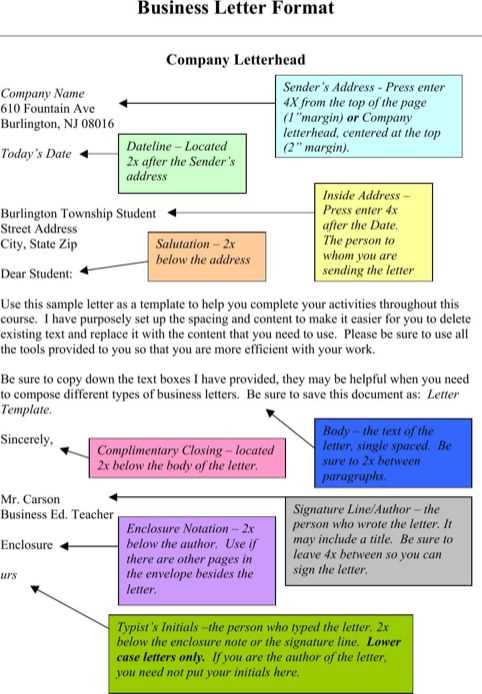 business letter template doc