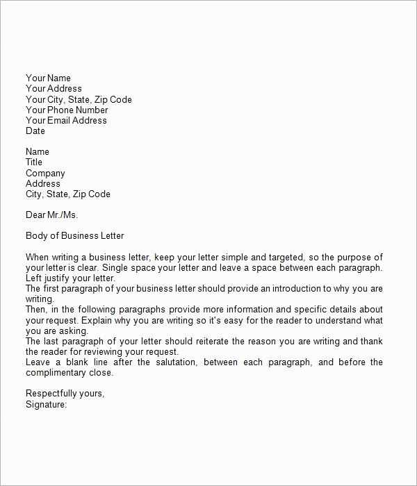 business letter template google docs