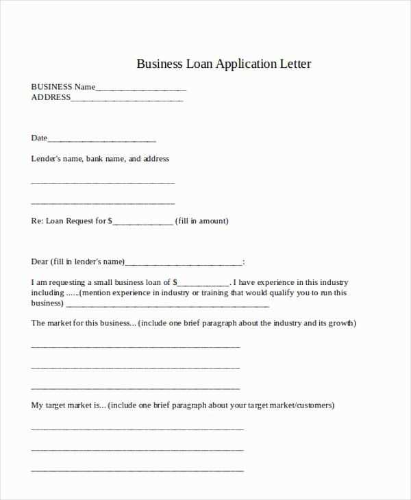 business loan letter template