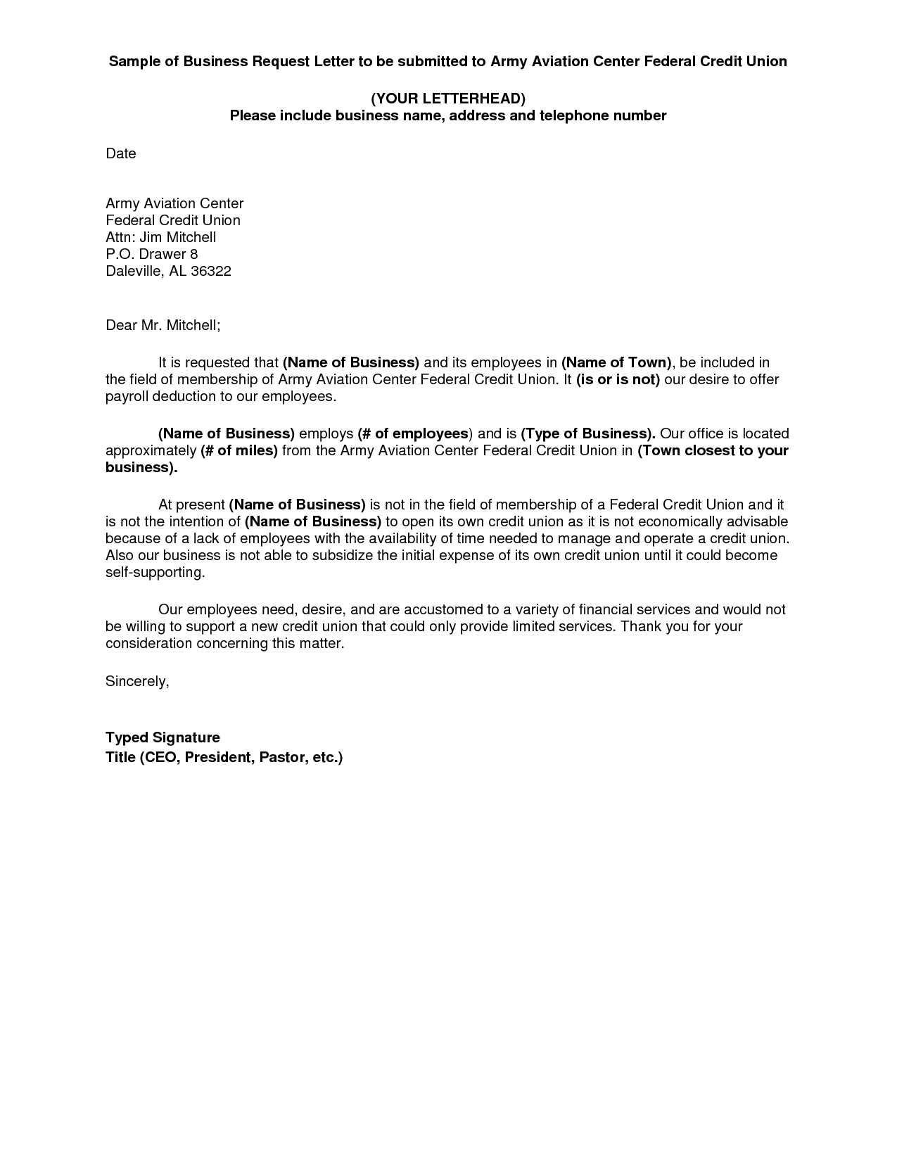 business request letter template