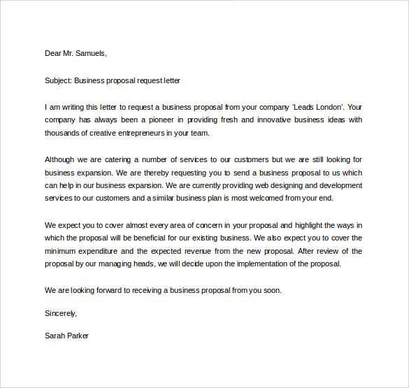 business request letter template