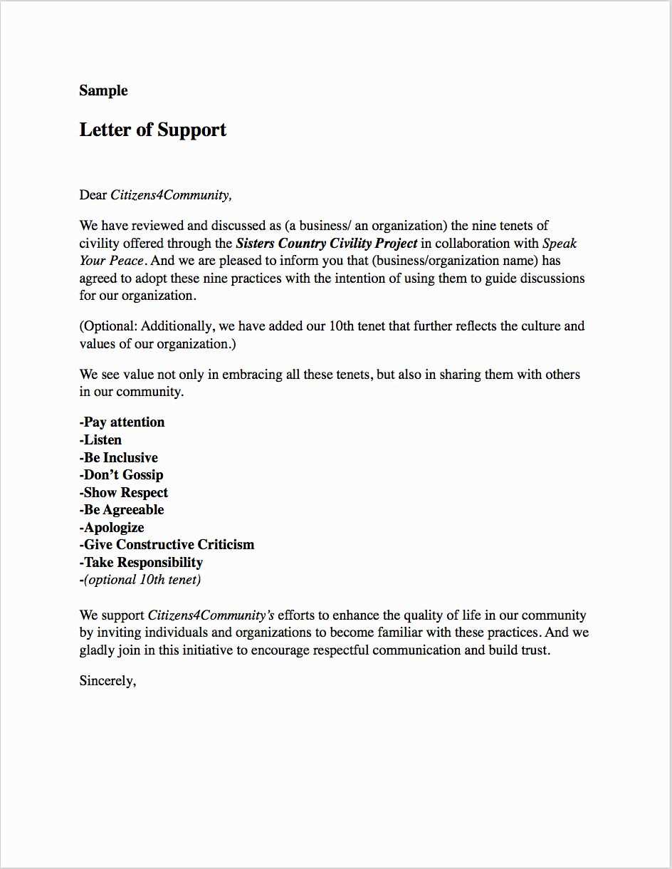 business support letter template