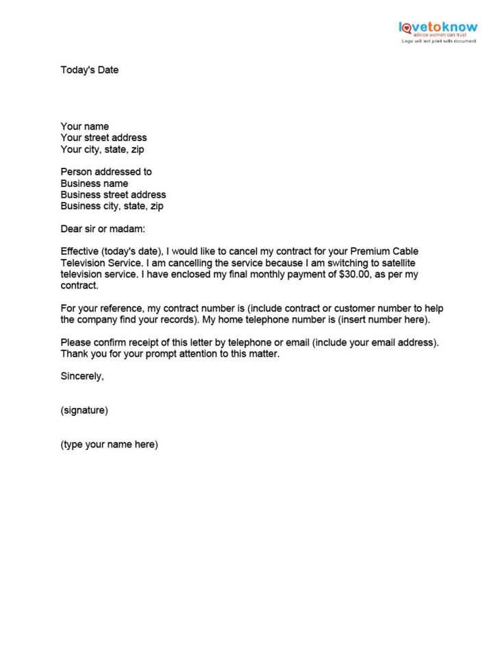 cancellation letter template