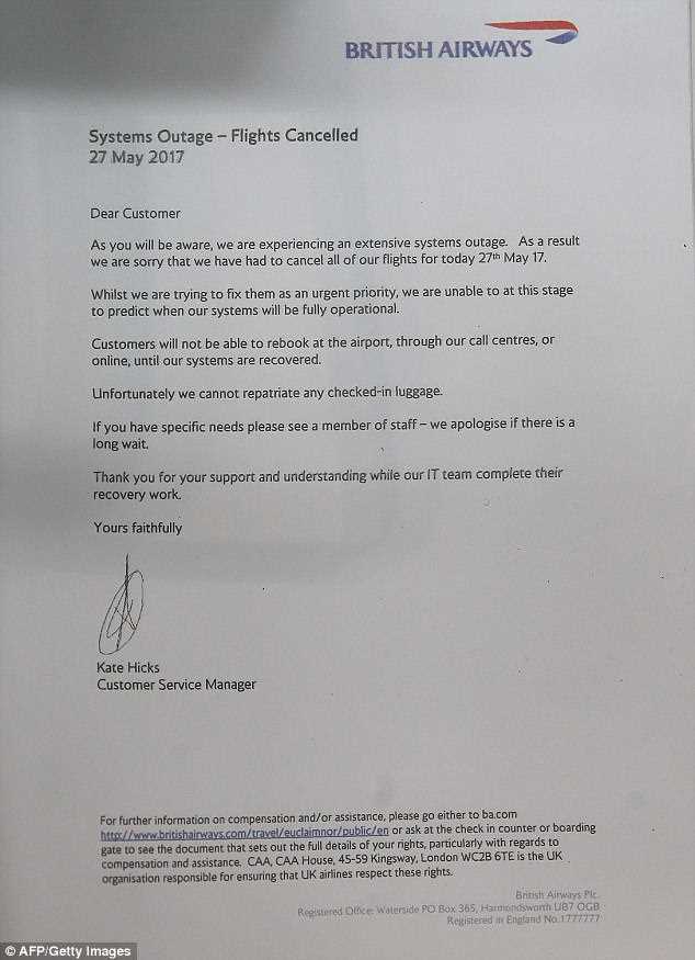 cancelled flight letter template