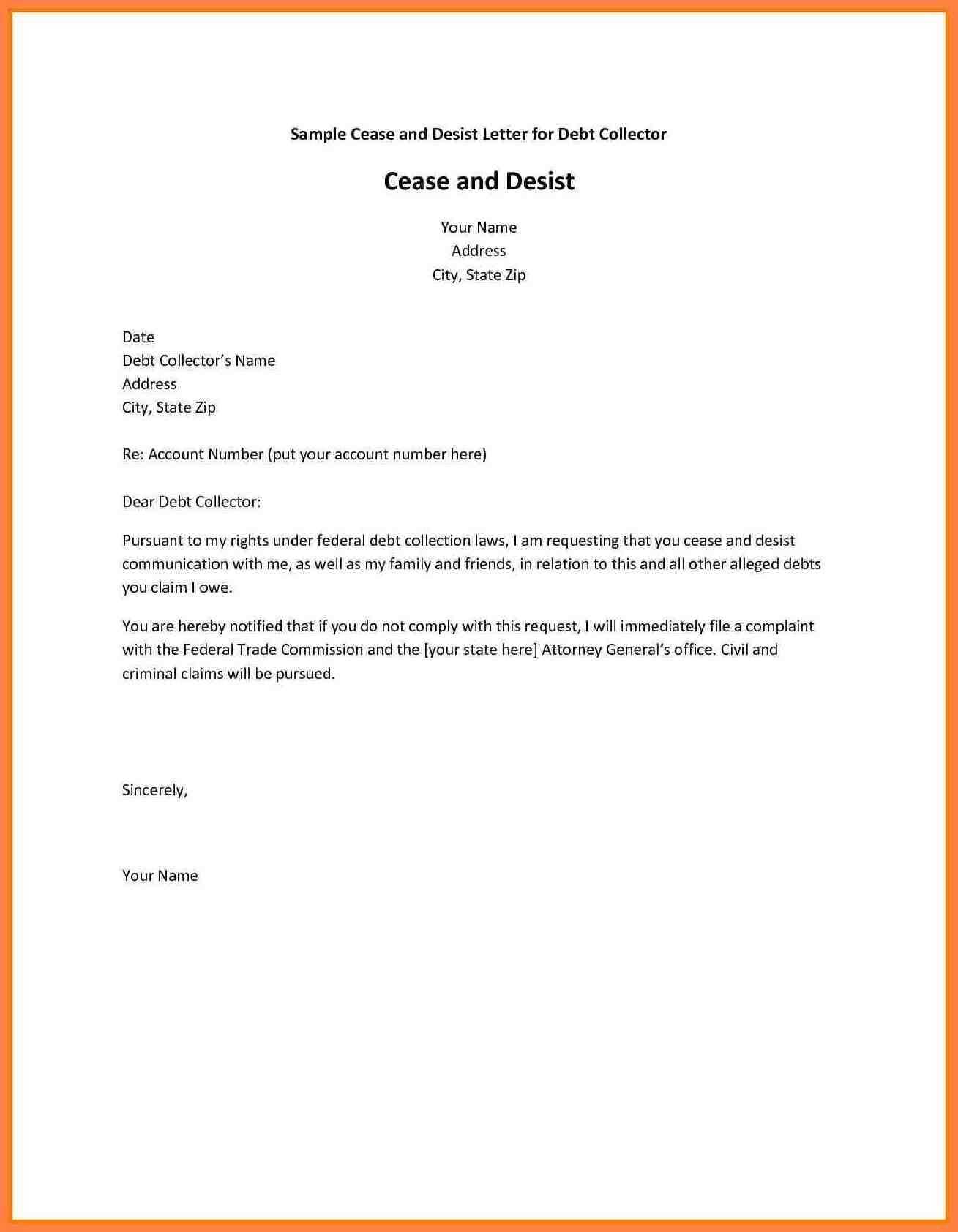 cease and desist harassment letter template