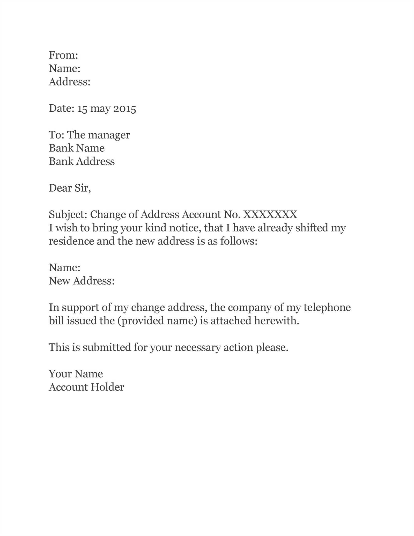 change of address letter to customers template