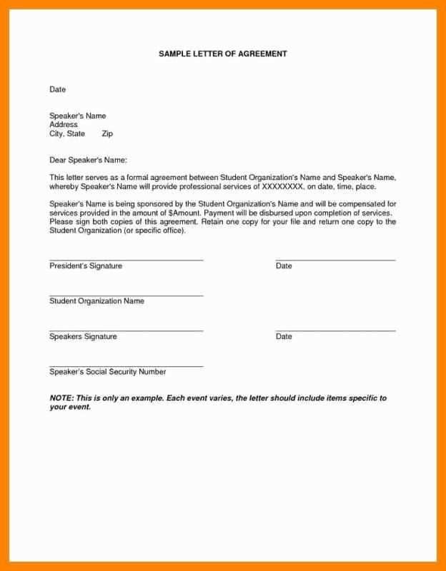 change of contract letter template