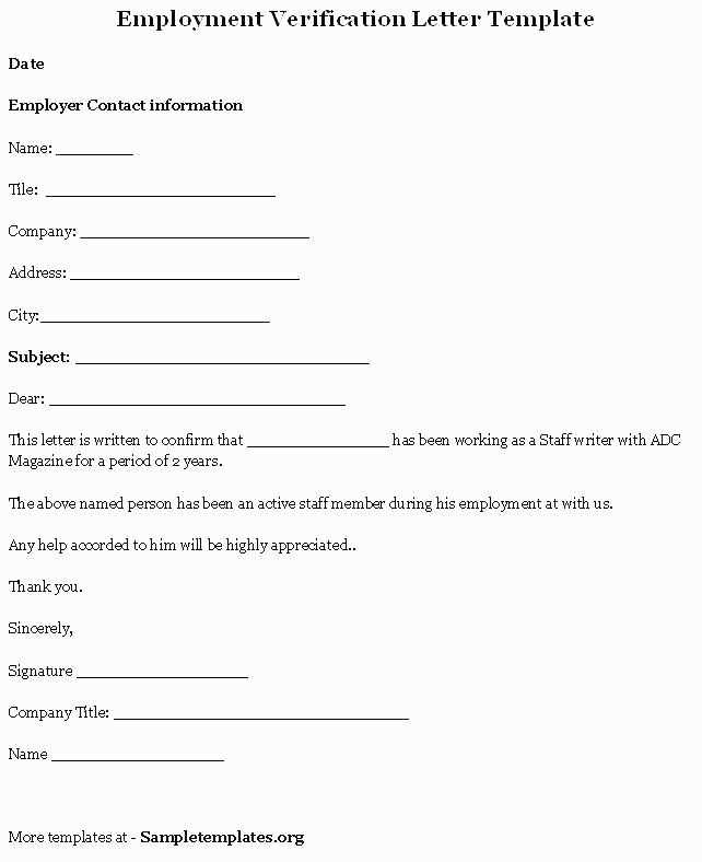 change of employment terms letter template