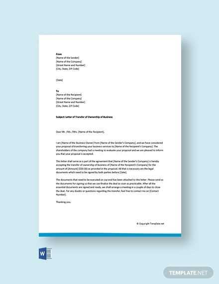 change of ownership announcement letter template