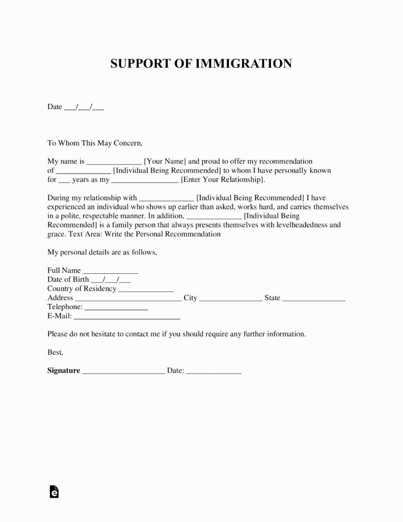 character reference letter for immigration template