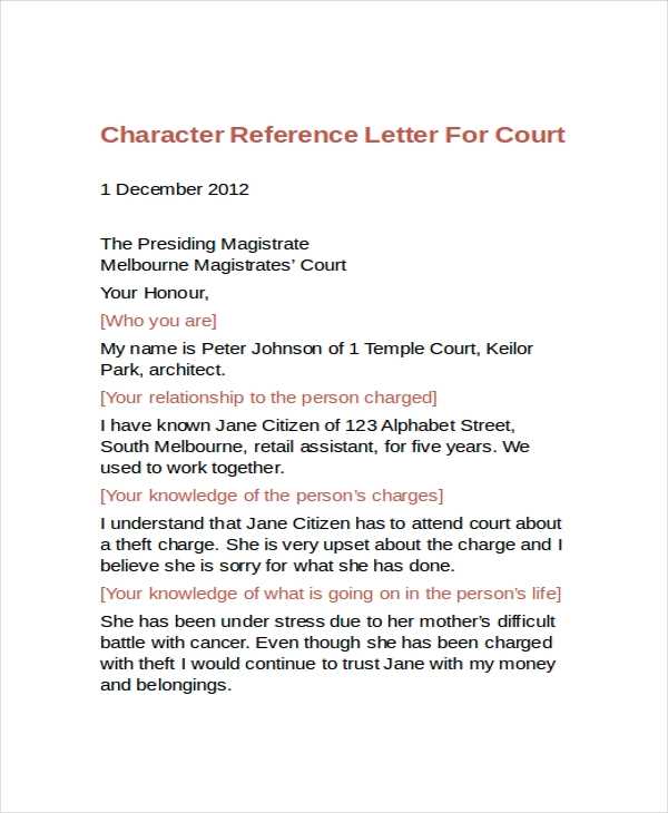 character witness letter template for court