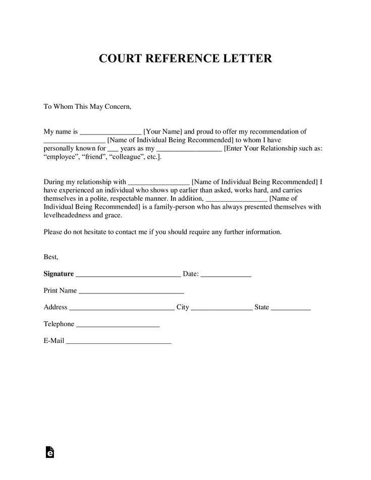 character witness letter template