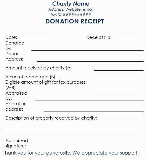 charitable contribution letter template