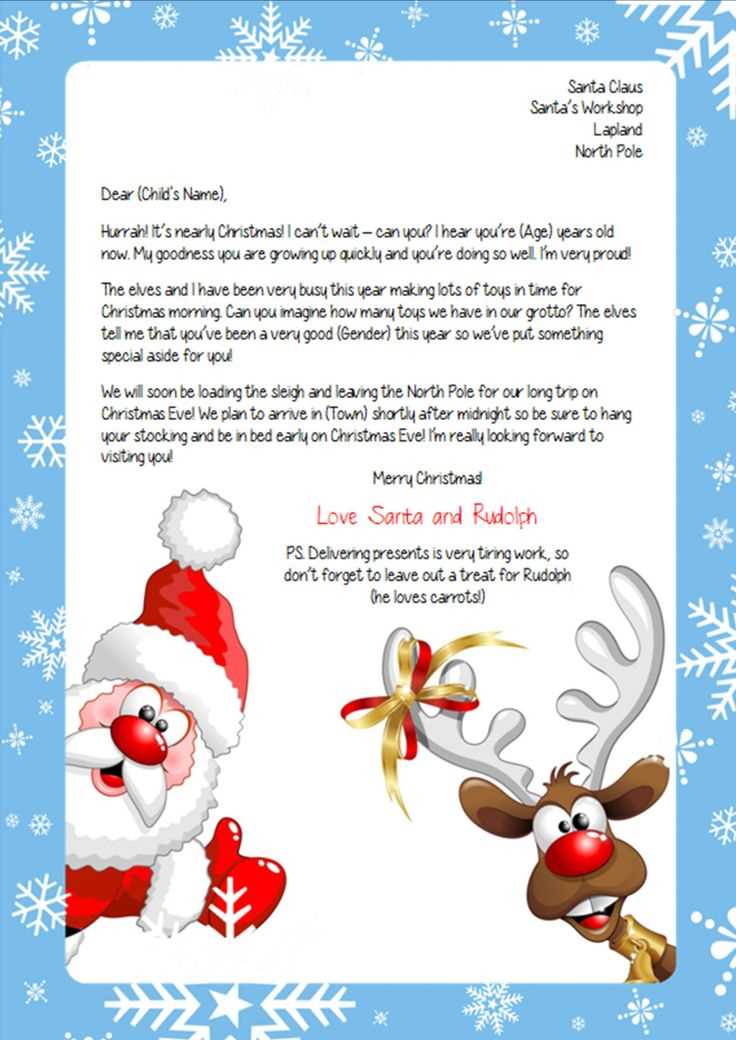 christmas letter from santa template word