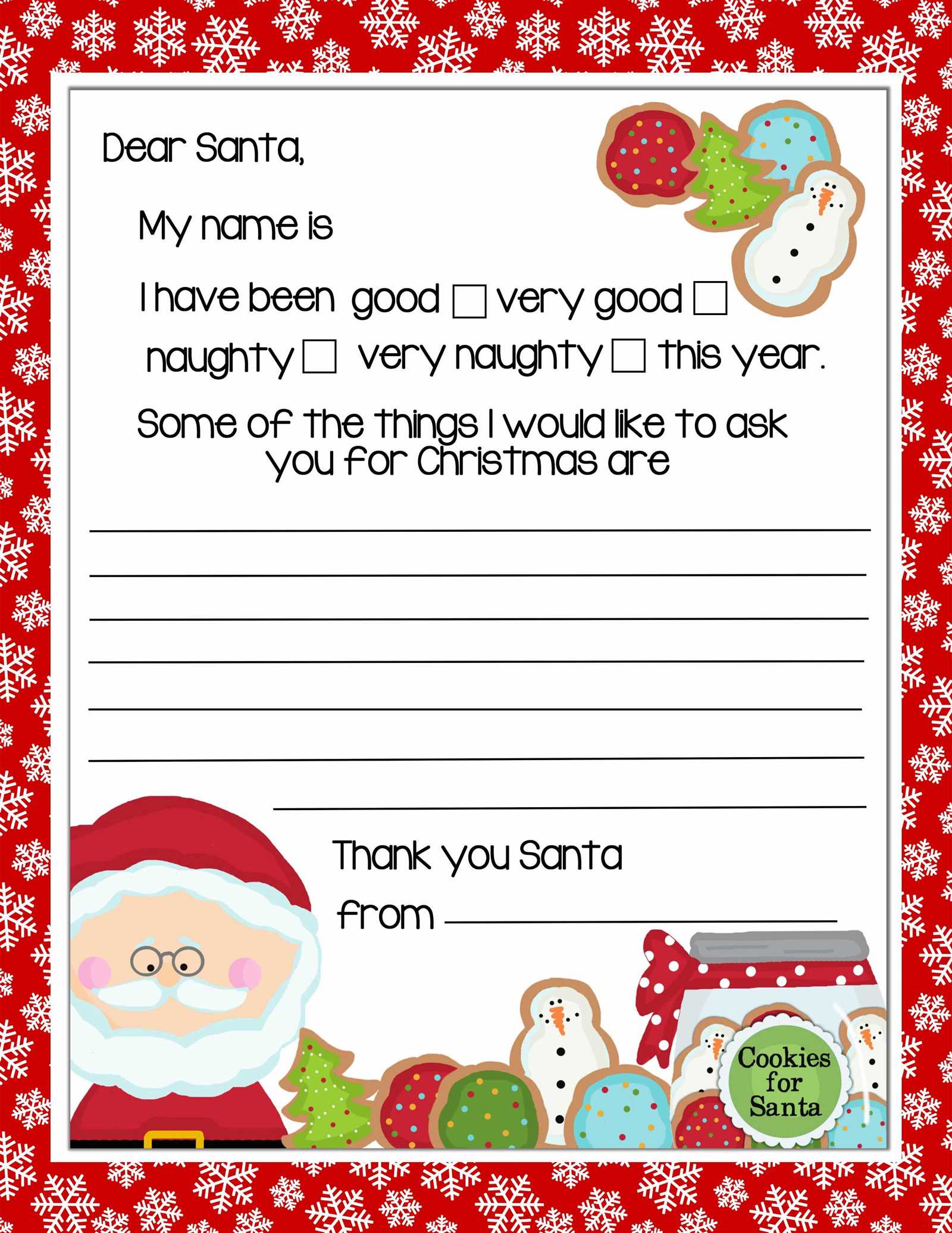 christmas letter templates free printable