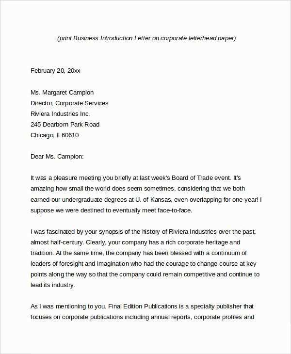 cleaning business introduction letter template