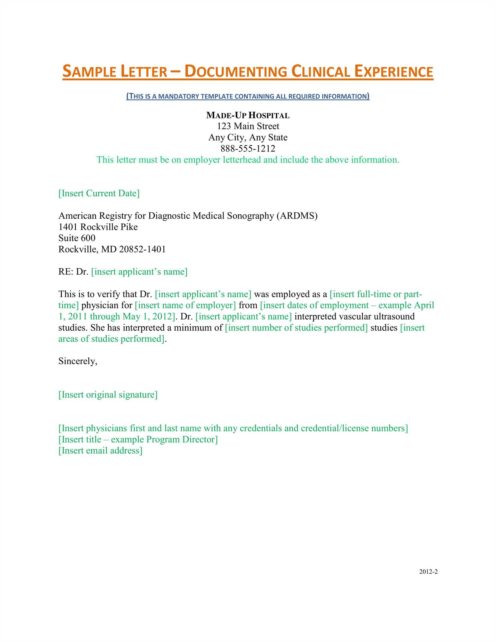 clinic letter template