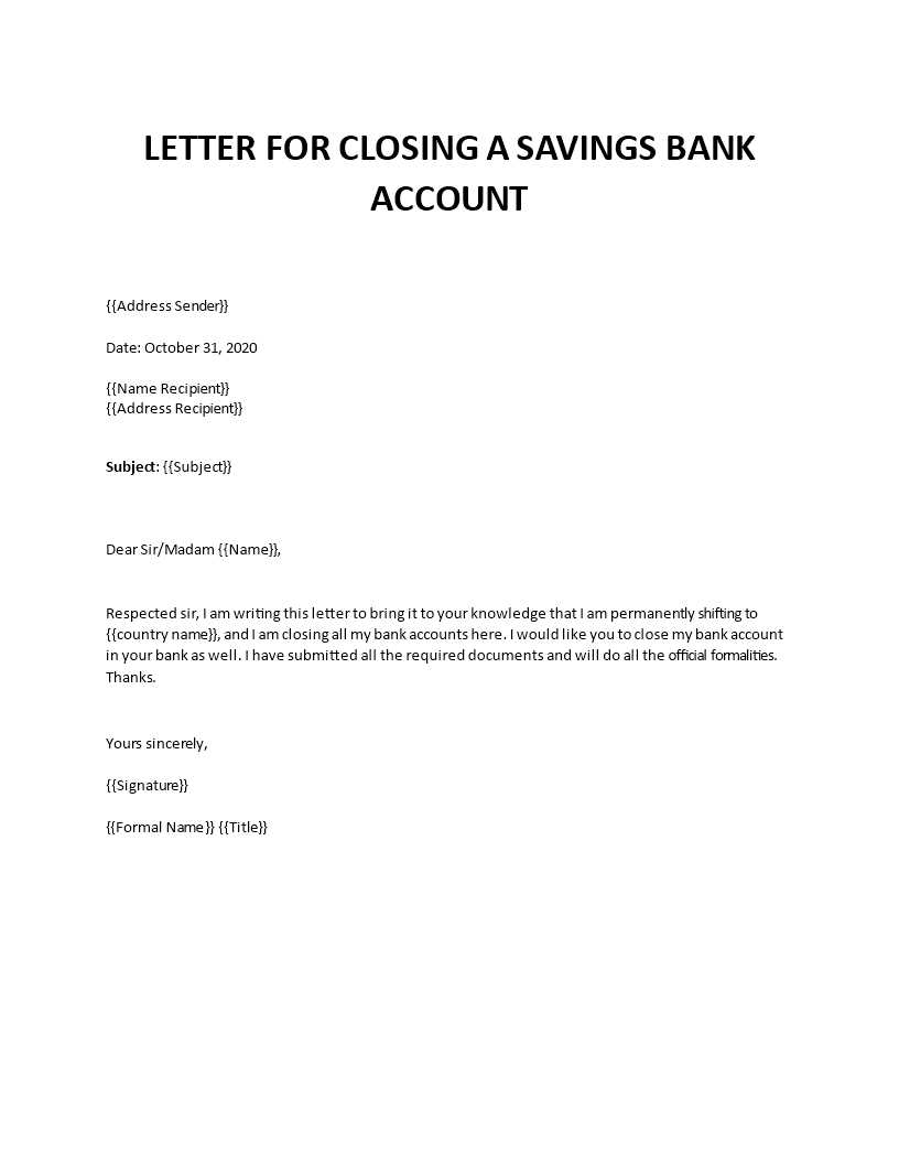 close bank account letter template