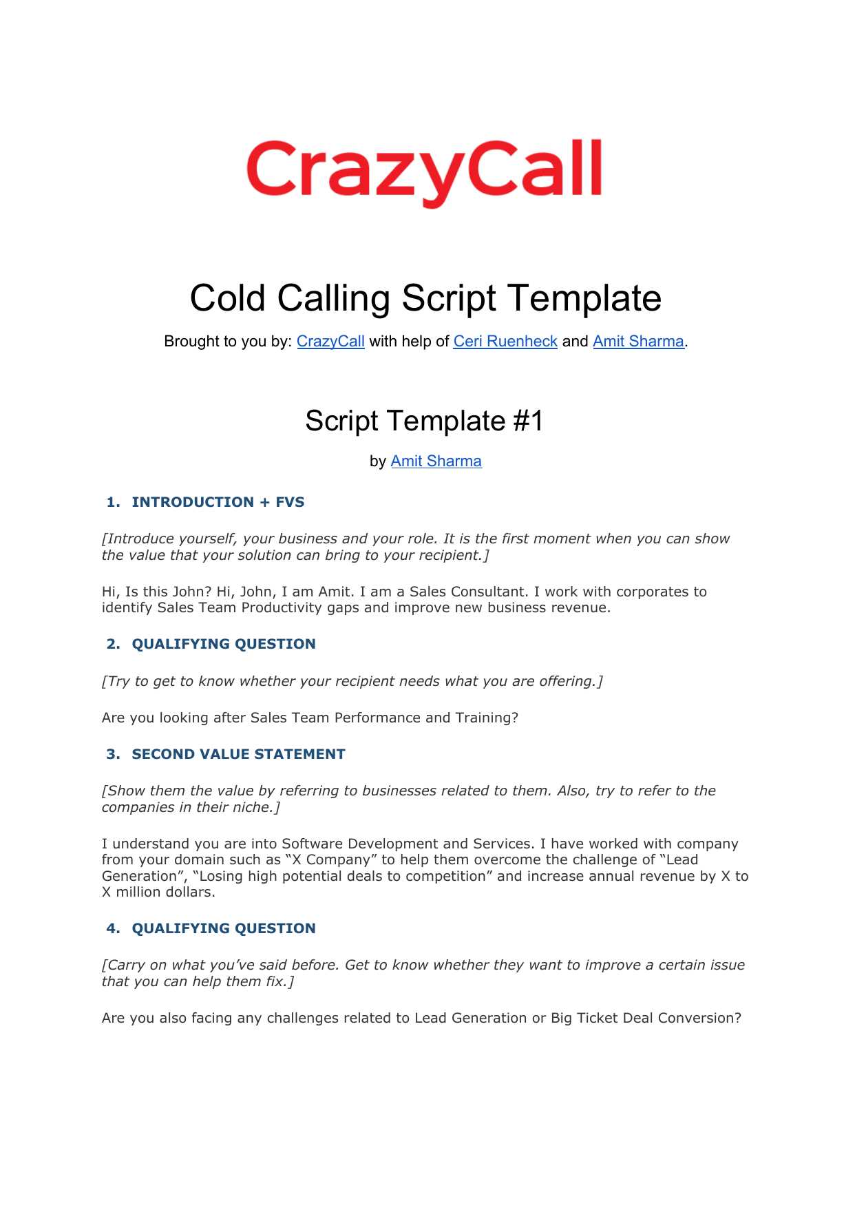 cold call sales letter template