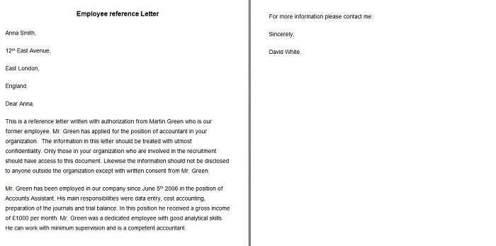 colleague reference letter template