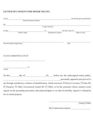 consent letter template for travelling