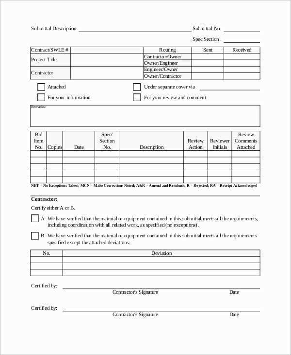 construction letter of transmittal template