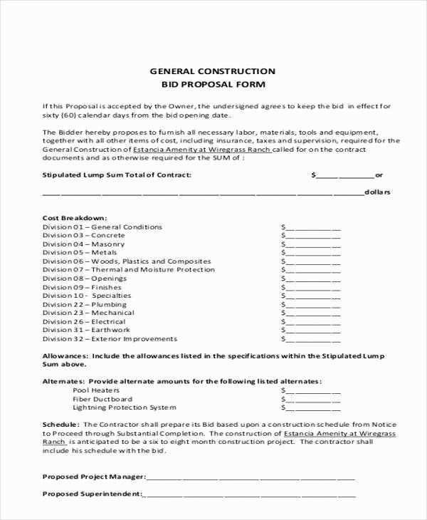 construction proposal letter template