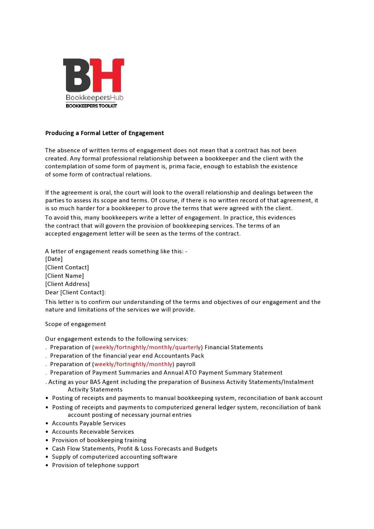 consulting engagement letter template