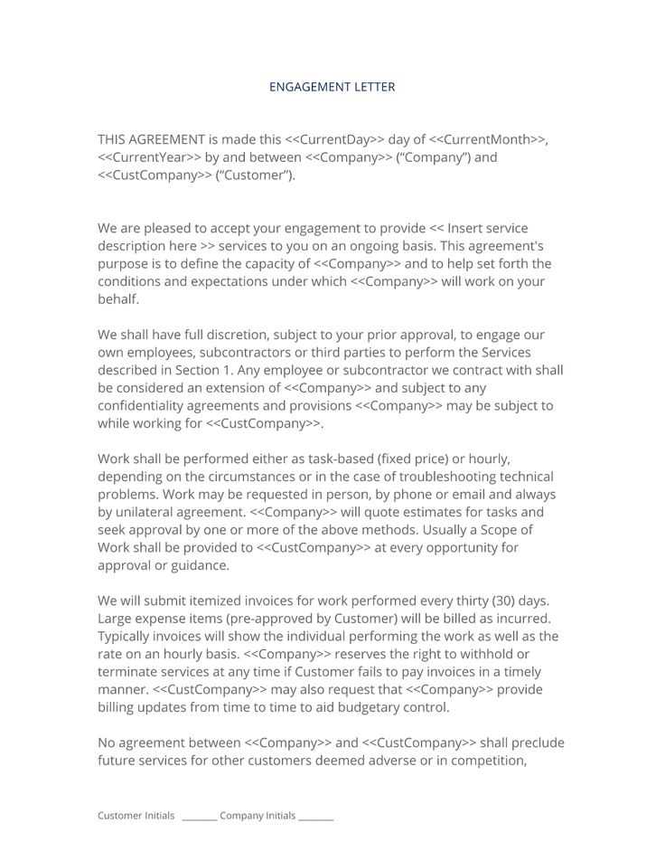 consulting engagement letter template