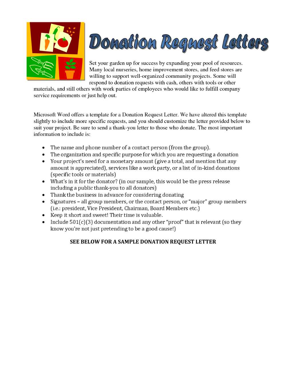 corporate donation request letter template