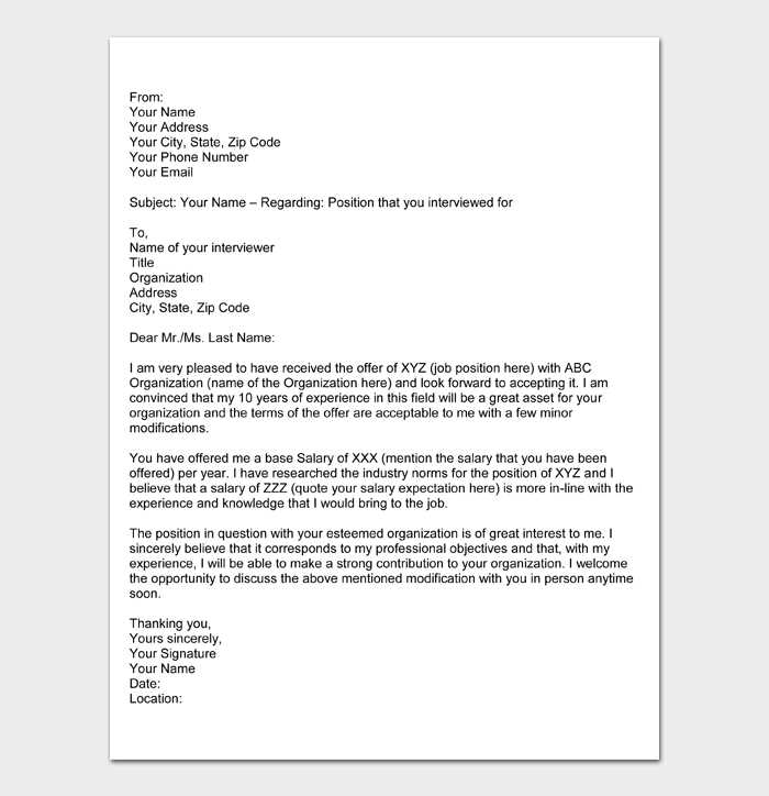 counter offer letter template download