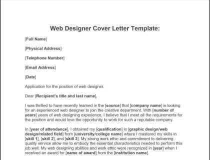 cover letter design template